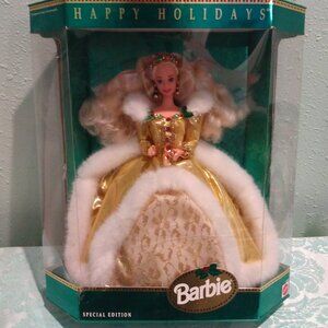 Vintage 1994 Mattel Happy Holidays Gold Barbie Doll